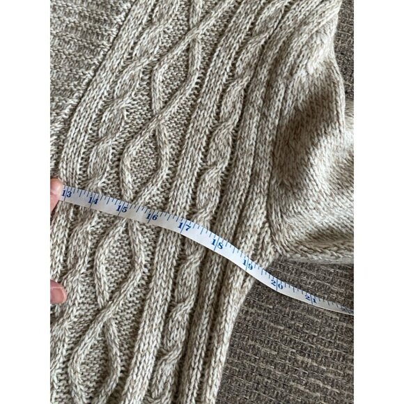 It’s Our Time Oatmeal Tan Cream Cardigan Long Sleeve Sweater Size Large - Picture 12 of 12